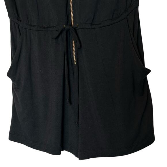 bebe Romper Womens Size XS Soft Stretchy Knit Gold Zippers Festival Travel Comfy - Picture 5 of 11